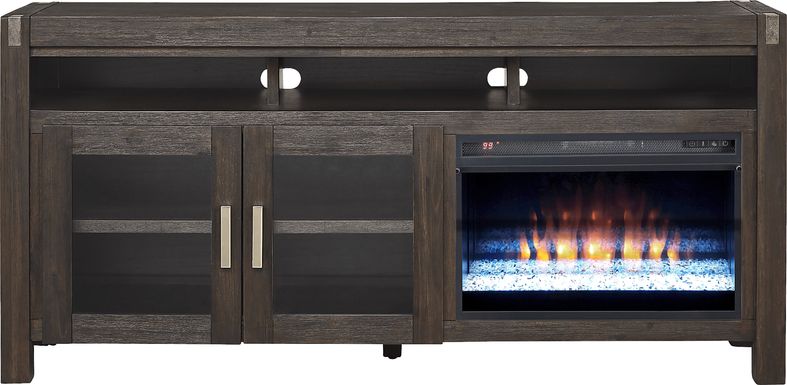 Hidden Springs II Espresso 72 in. Console with Electric Fireplace