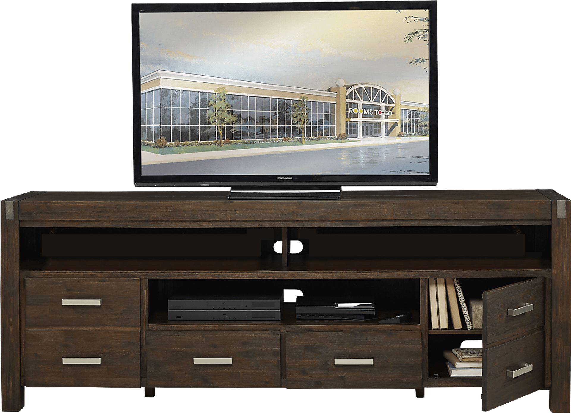 Hidden Springs II Espresso 84 in. Flat Screen Console - Image 2