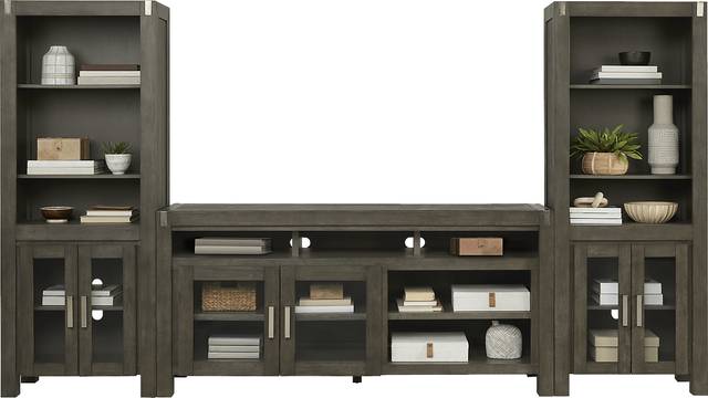 Hidden Springs II Gray 3 Pc Wall Unit with 72 in. Console - Thumbnail - Image 2