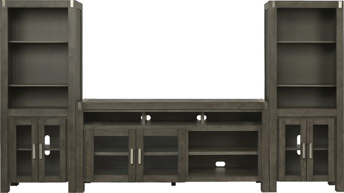 Hidden Springs II Gray 3 Pc Wall Unit with 72 in. Console