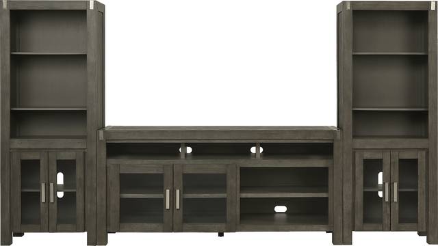 Hidden Springs II Gray 3 Pc Wall Unit with 72 in. Console - Thumbnail - Image 1