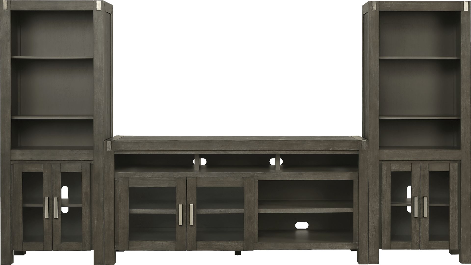 Hidden Springs II Gray 3 Pc Wall Unit with 72 in. Console - Image 1