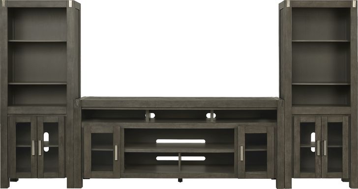 Hidden Springs II Gray 3 Pc Wall Unit with 80 in. Console