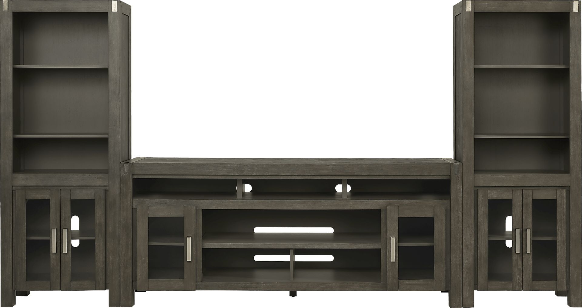 Hidden Springs II Gray 3 Pc Wall Unit with 80 in. Console - Image 1