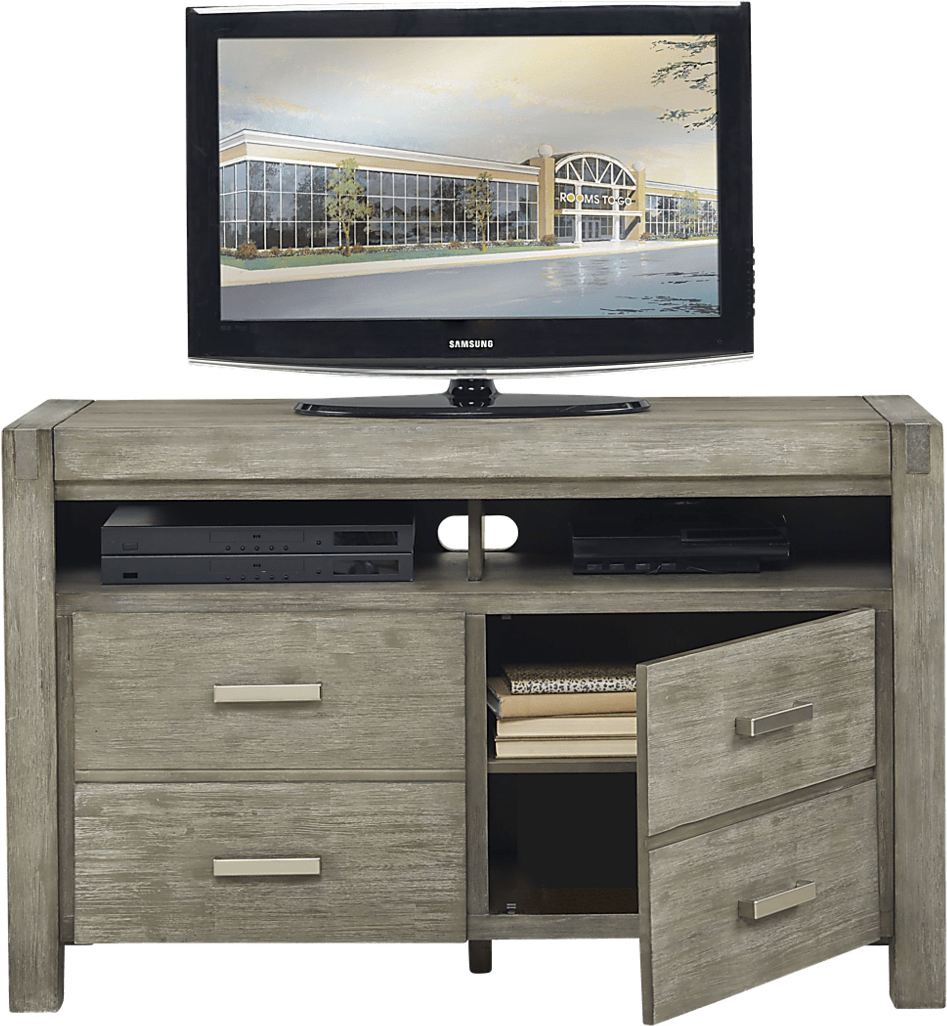 Hidden Springs II Gray 50 in. Flat Screen Console - Image 2