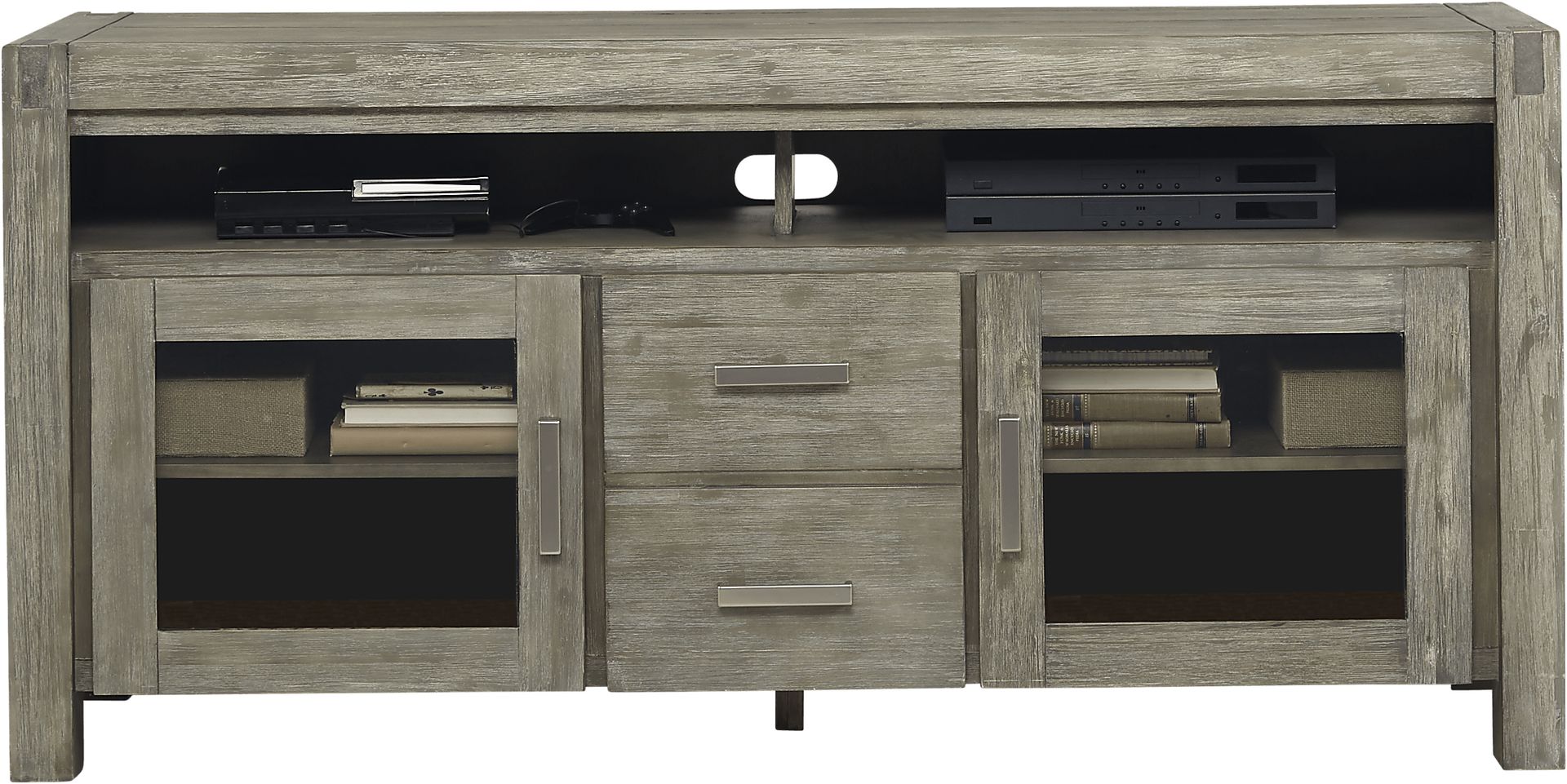 Hidden Springs II Gray 66 in. Flat Screen Console - Image 2