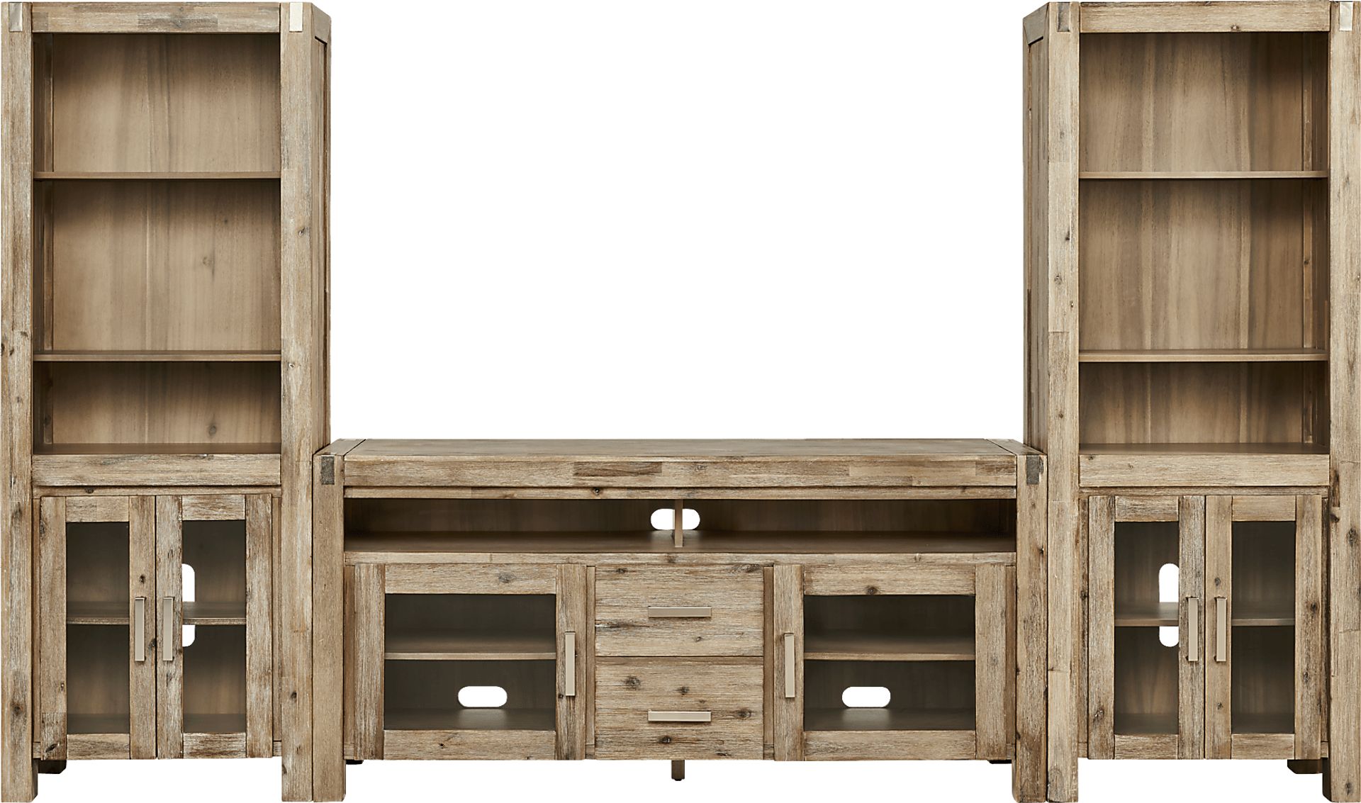 Hidden Springs II Natural 3 Pc Wall Unit with 66 in. Console - Image 1