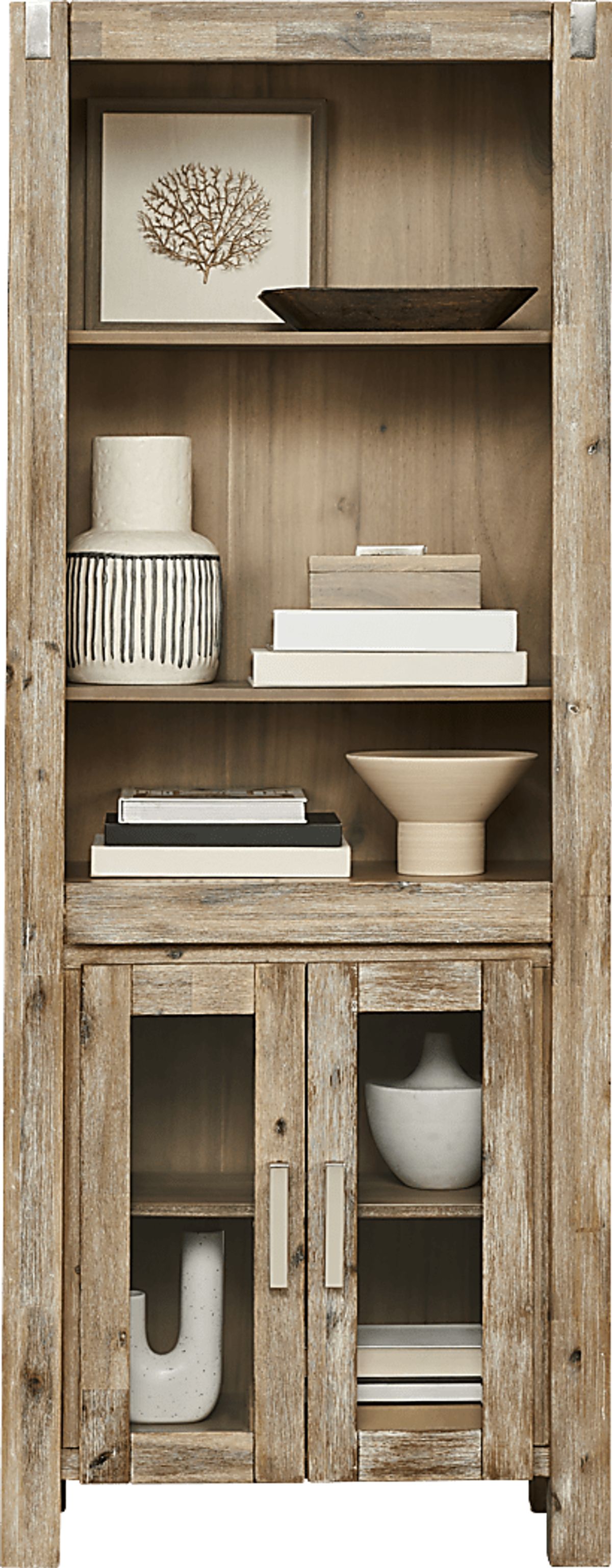 Hidden Springs II Natural Light Wood Pier Unit | Rooms to Go