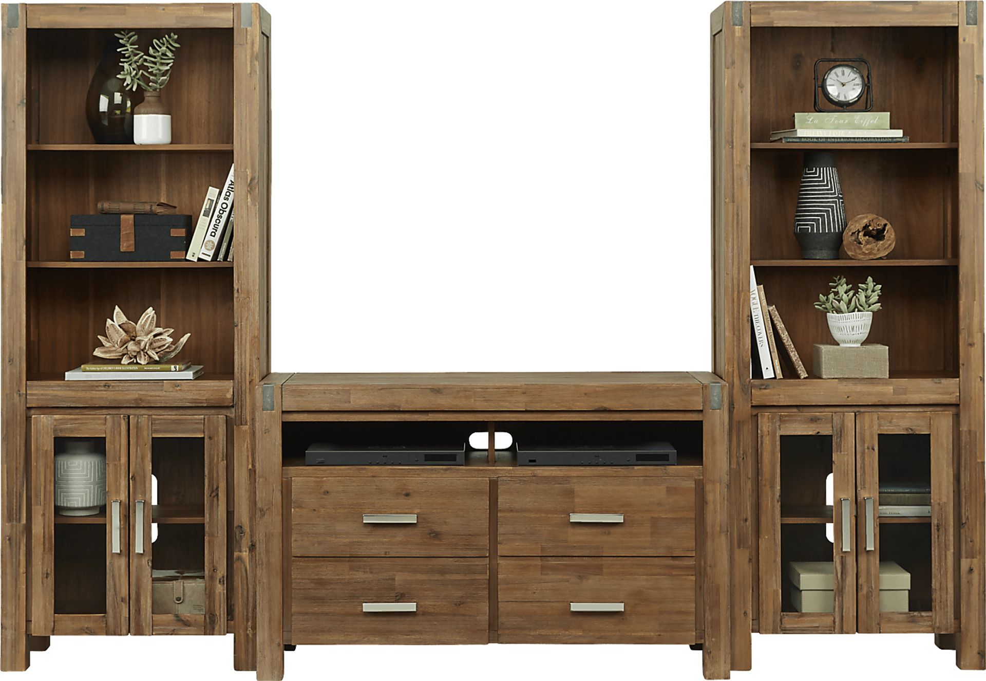 Hidden Springs II Tan 3 Pc Wall Unit with 50 in. Console - Image 3