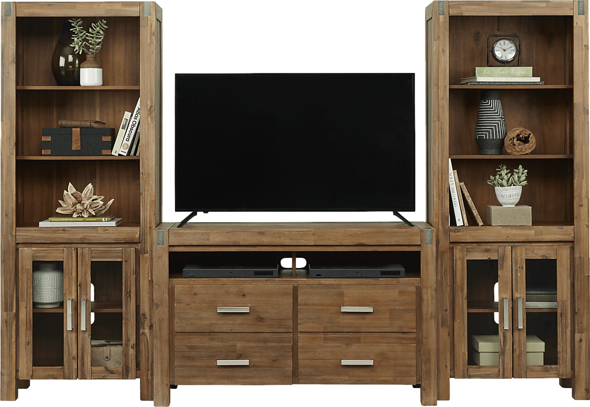 Hidden Springs II Tan 3 Pc Wall Unit with 50 in. Console - Image 1