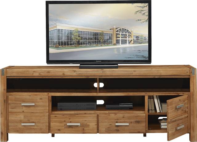 Hidden Springs II Tan 84 in. Flat Screen Console - Thumbnail - Image 2