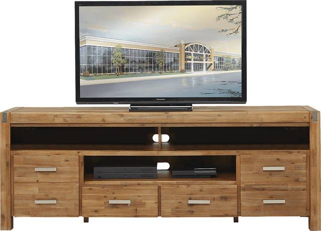 Hidden Springs II Tan 84 in. Flat Screen Console - Thumbnail - Image 1