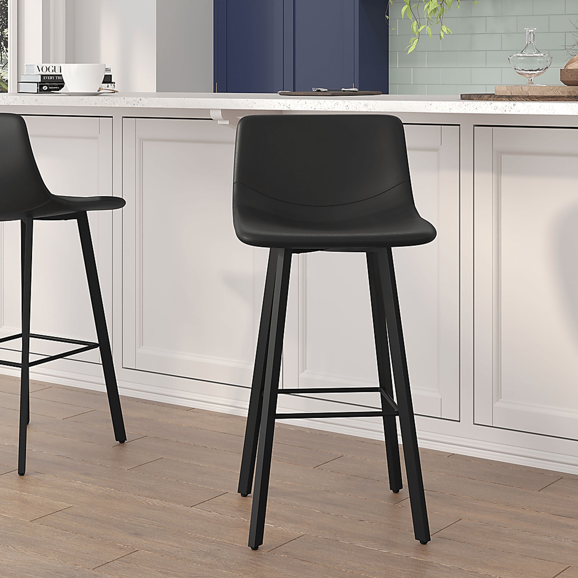Hiefield Black Barstool, Set of 2 - Image 2