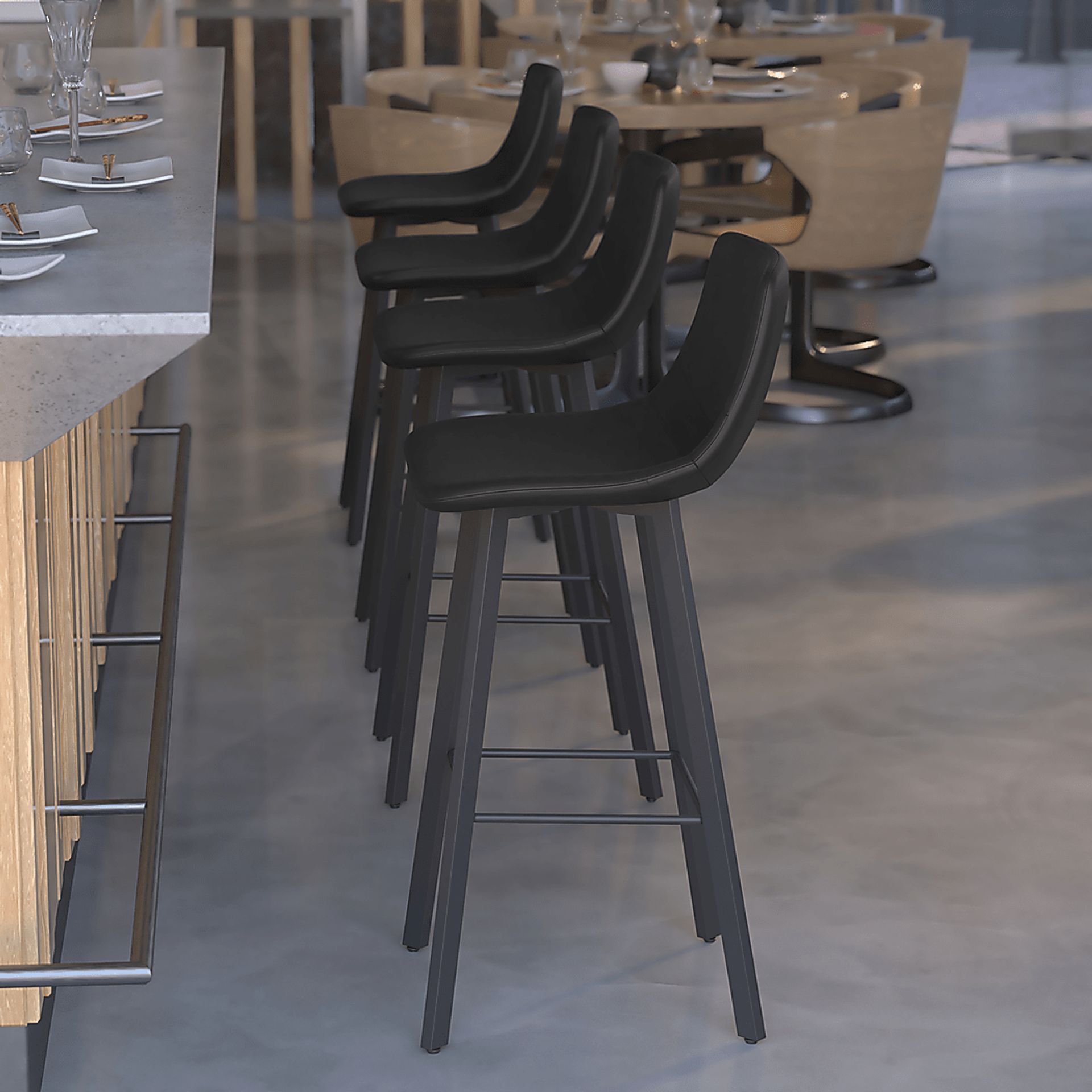 Hiefield Black Barstool, Set of 2 - Image 3