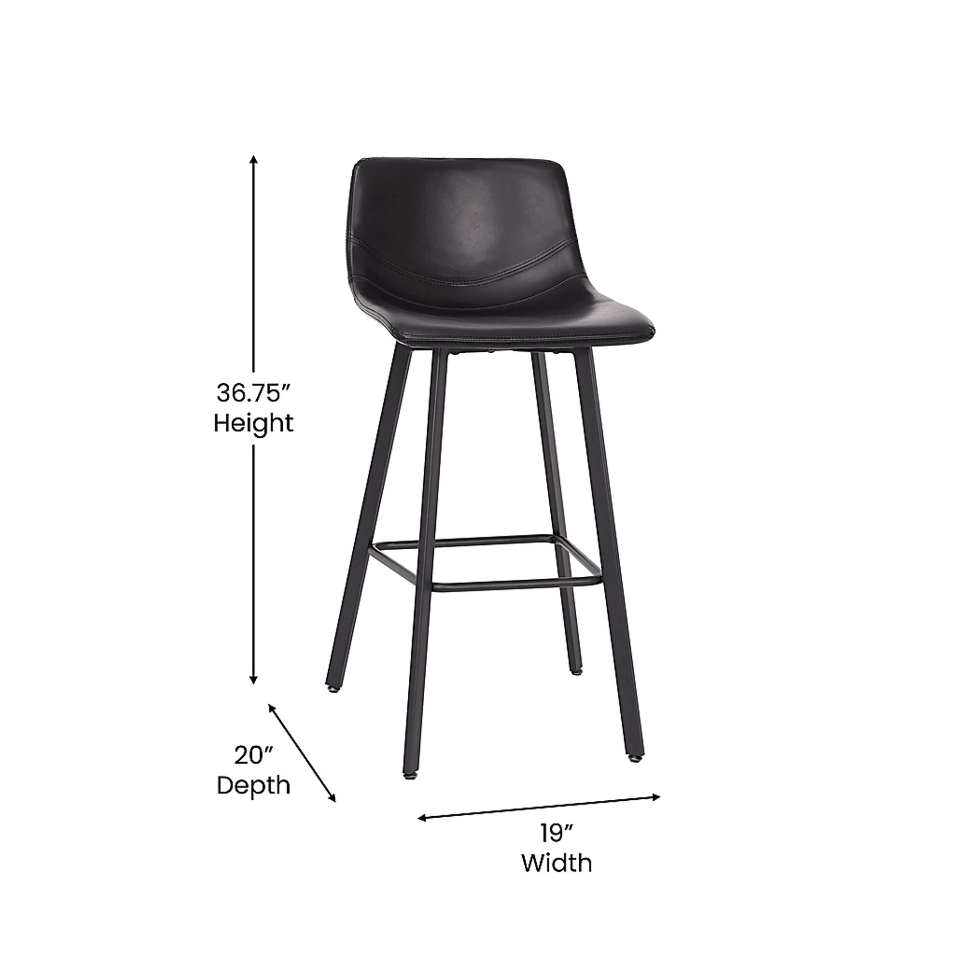 Hiefield Black Barstool, Set of 2 - Image 10