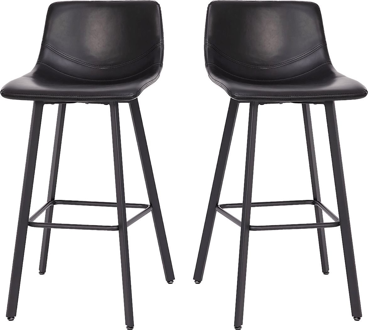 Hiefield Black Barstool, Set of 2