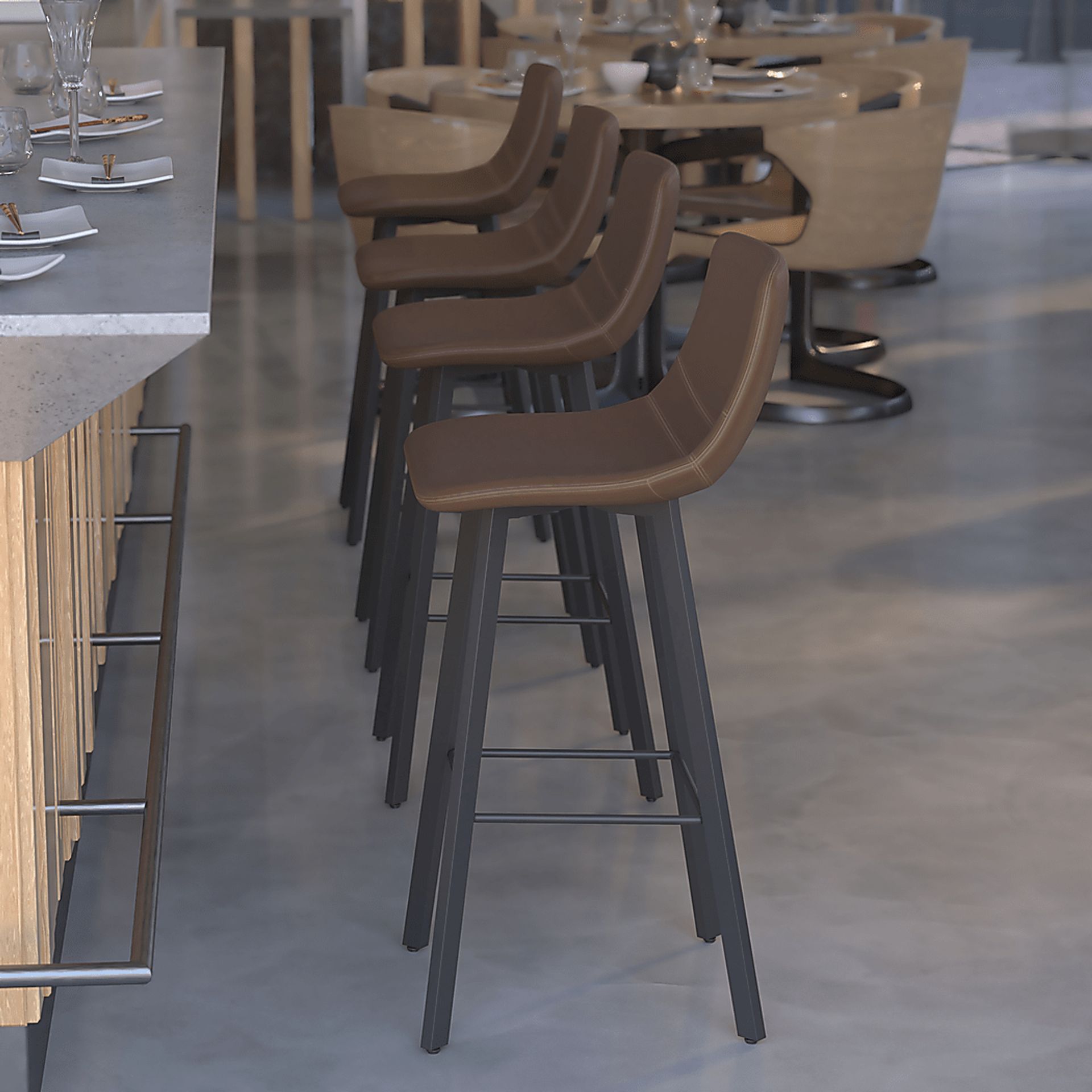 Hiefield Brown Barstool, Set of 2 - Image 3