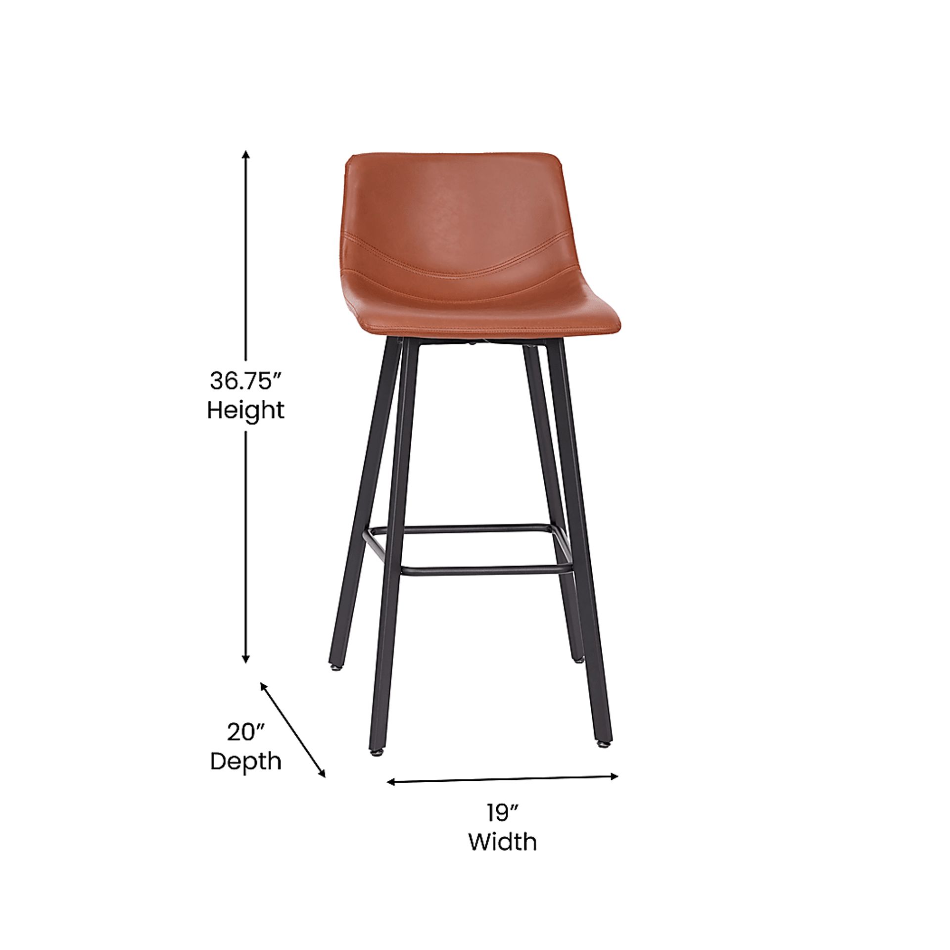Hiefield Cognac Barstool, Set of 2 - Image 10