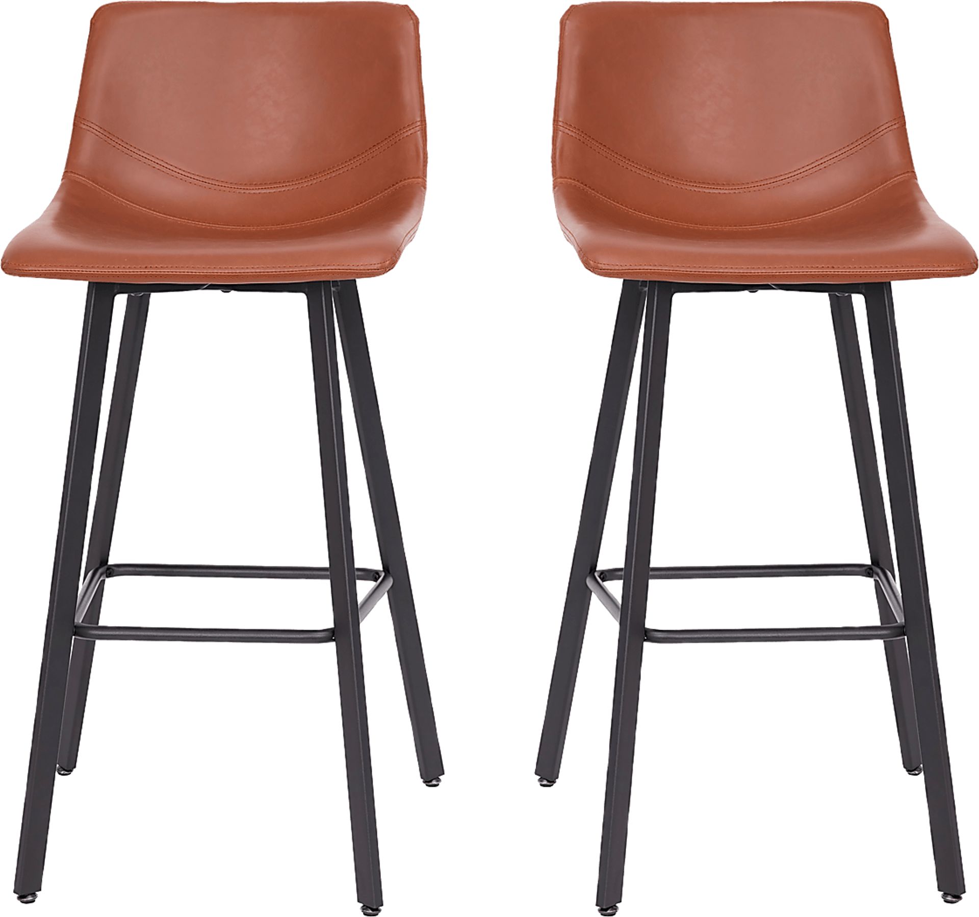 Hiefield Cognac Barstool, Set of 2 - Image 1