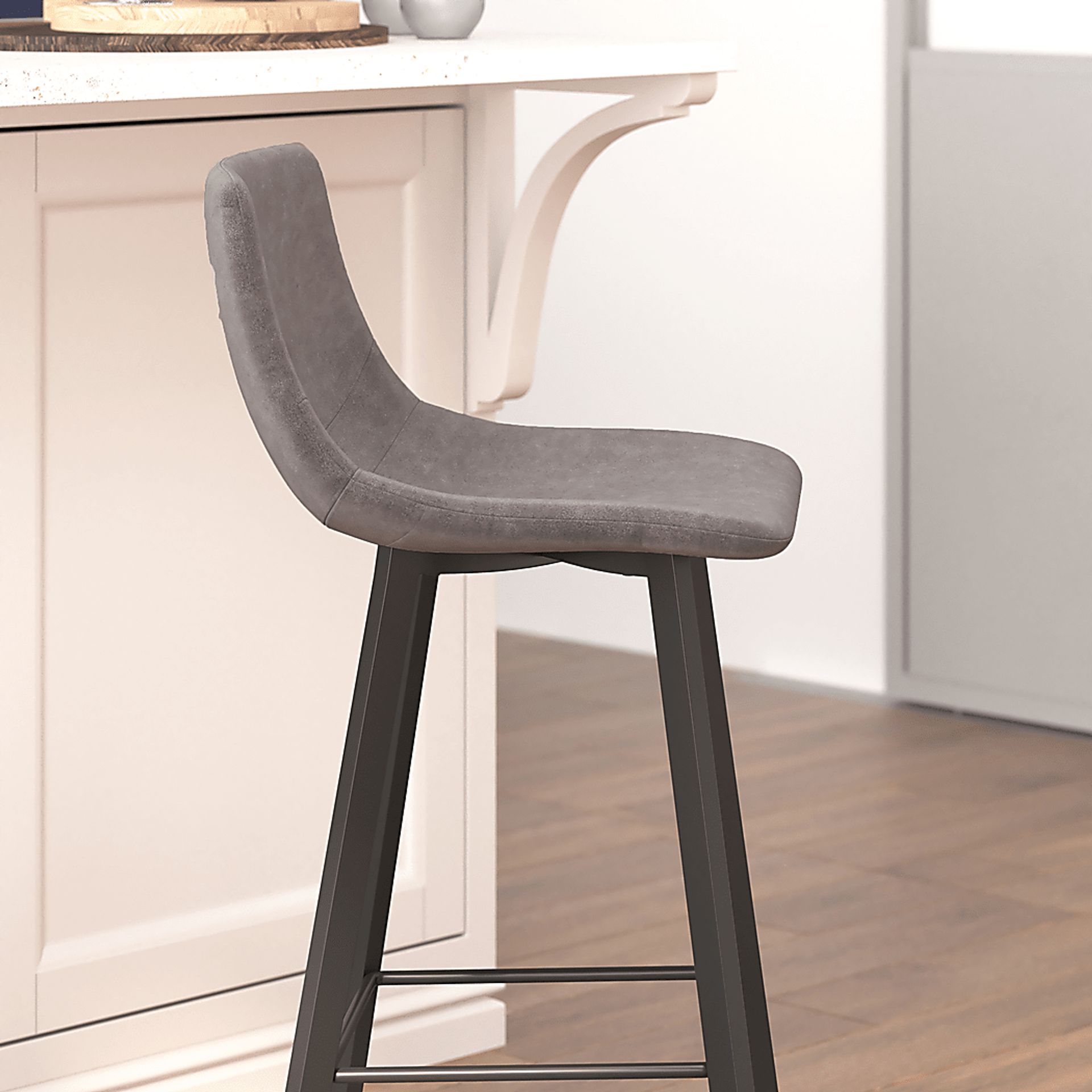 Hiefield Gray Barstool, Set of 2 - Image 3