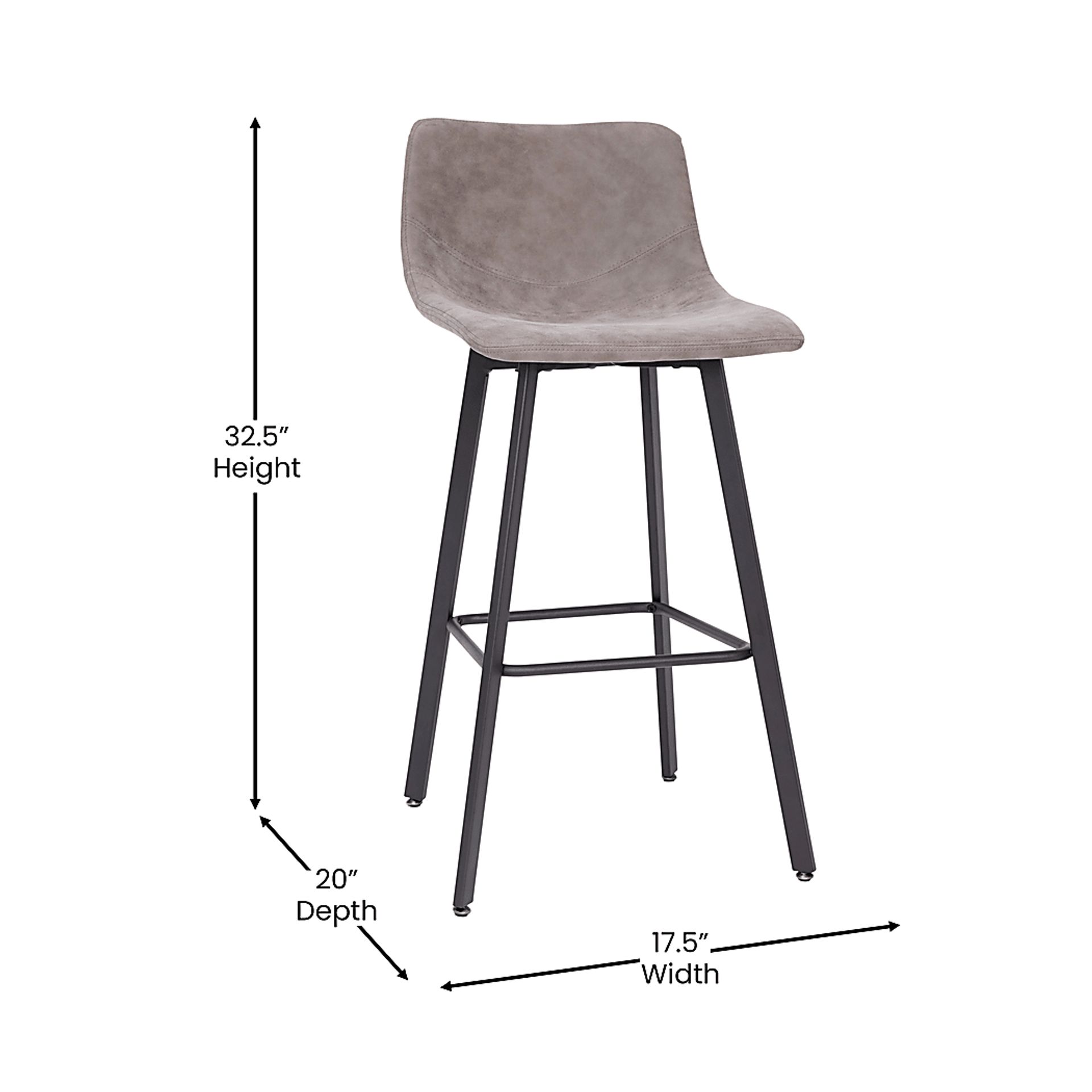 Hiefield Gray Barstool, Set of 2 - Image 9
