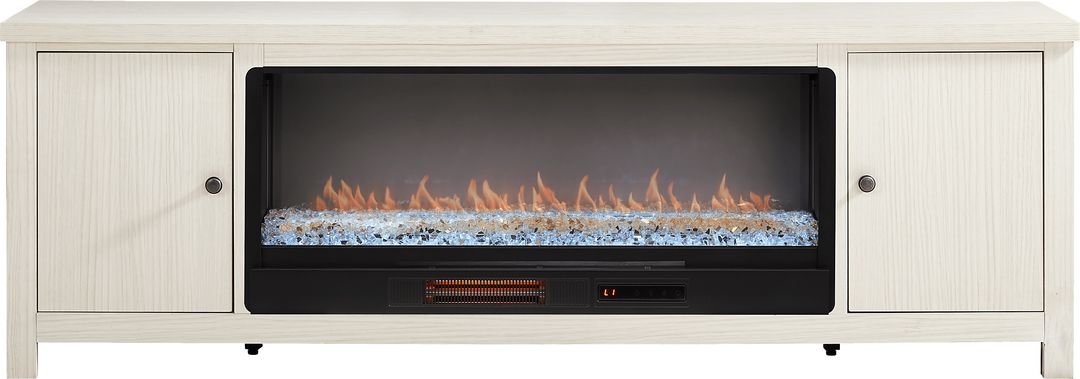 High Mountain White 82 in. Console with Electric Fireplace