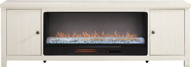 High Mountain White 82 in. Console with Electric Fireplace - Thumbnail - Image 1