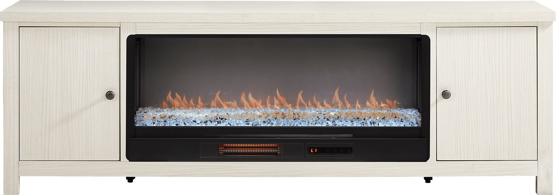 High Mountain White 82 in. Console with Electric Fireplace - Image 1