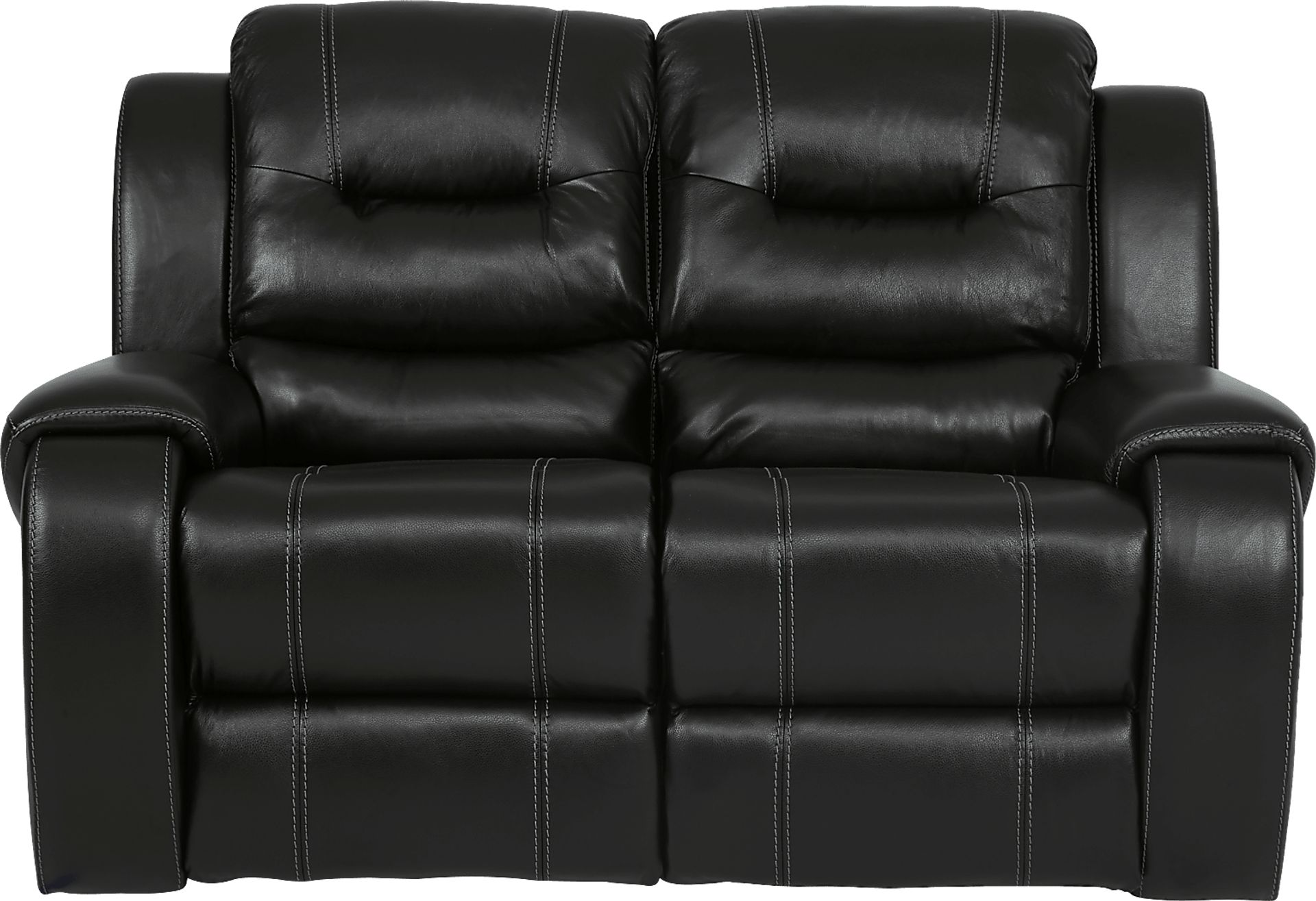 High Plains Black Leather Loveseat - Image 1