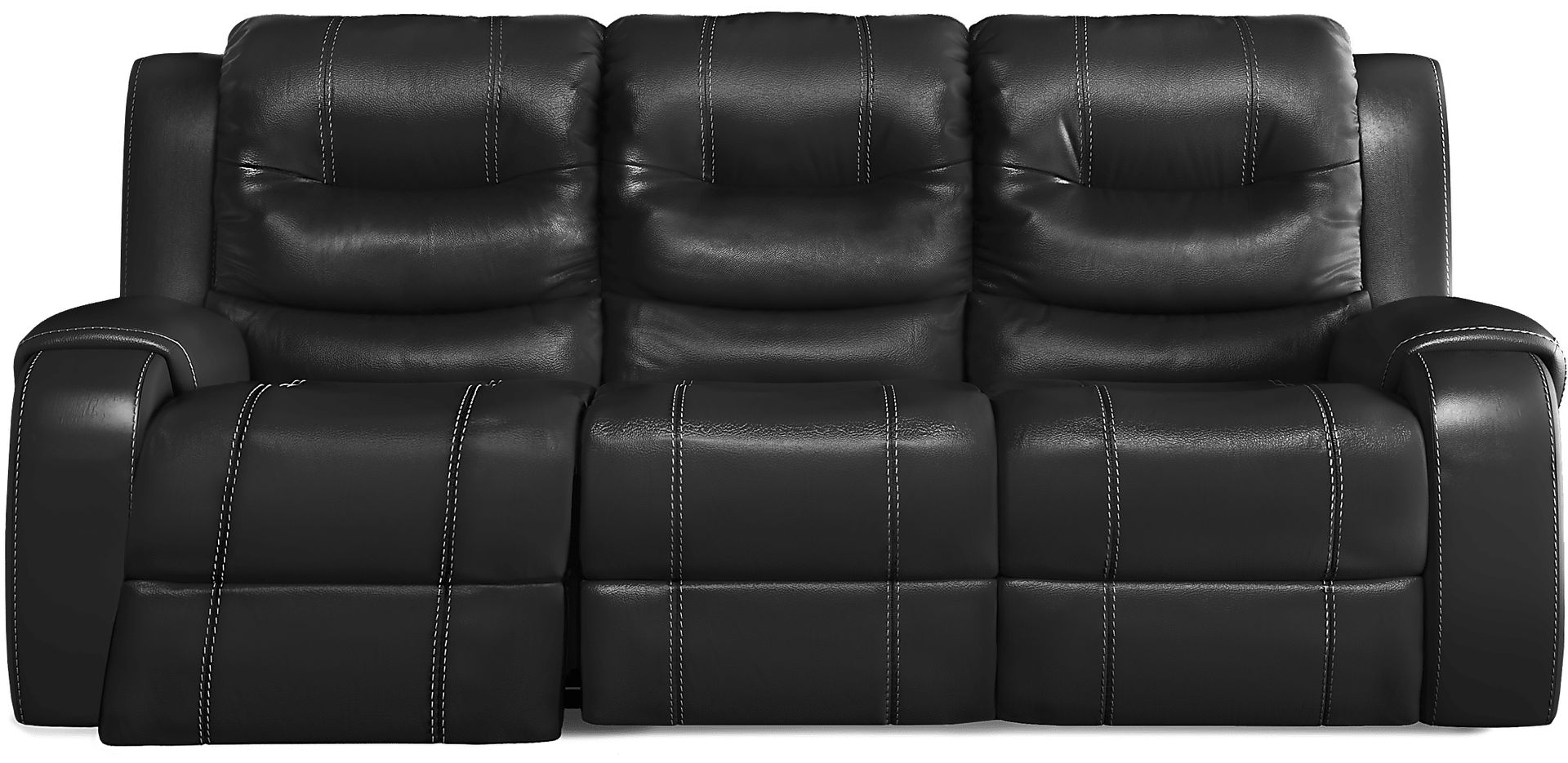 High Plains Black Leather Power Reclining Sofa - Image 2
