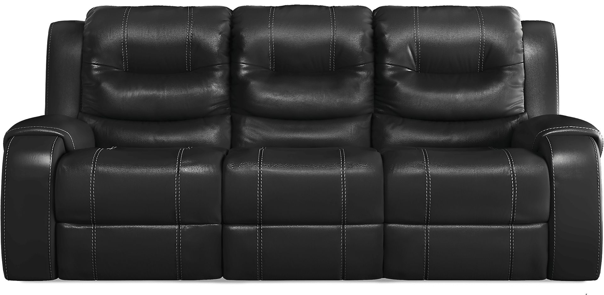 High Plains Black Leather Power Reclining Sofa - Image 1