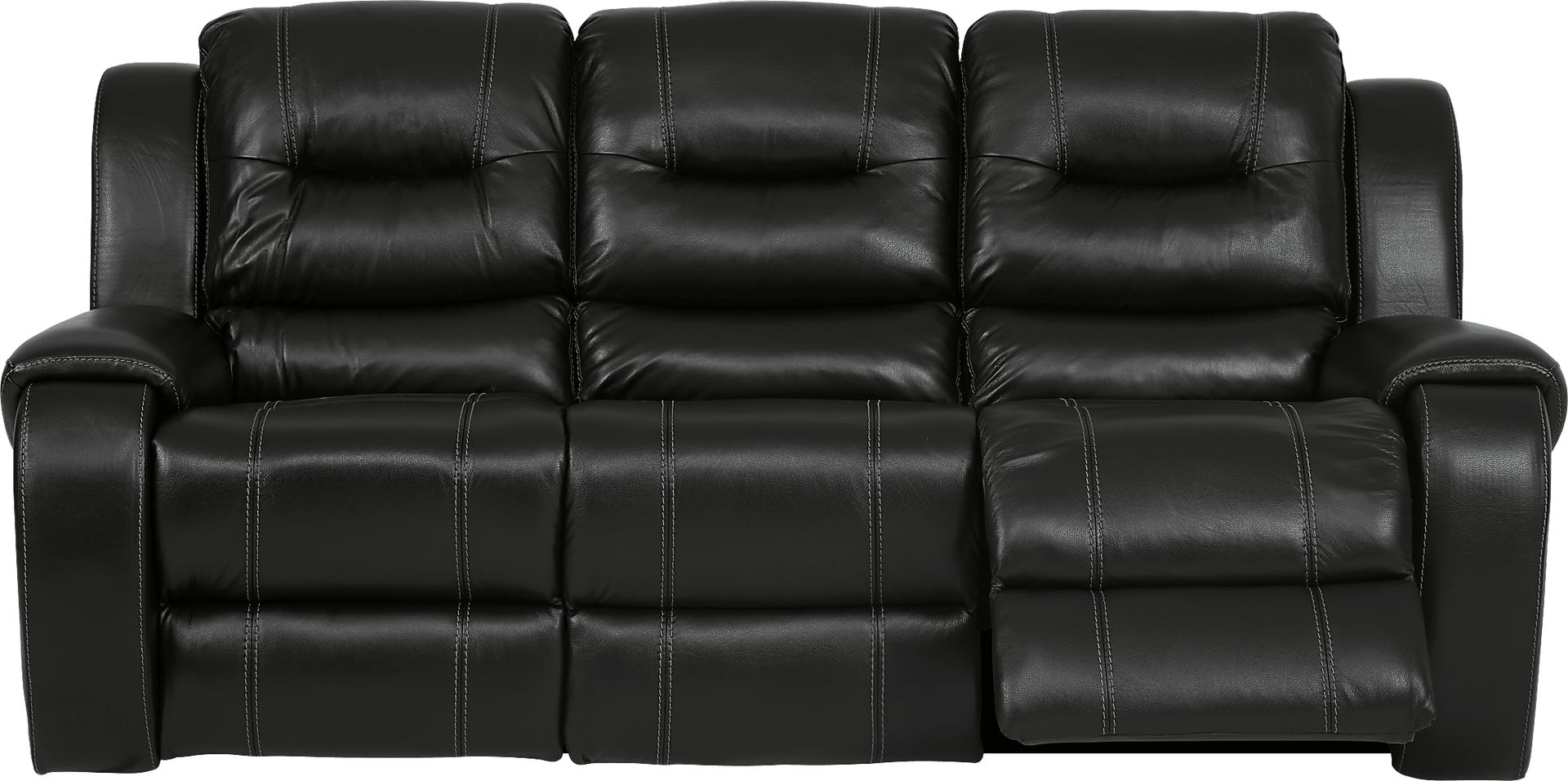High Plains Black Leather Reclining Sofa - Image 2