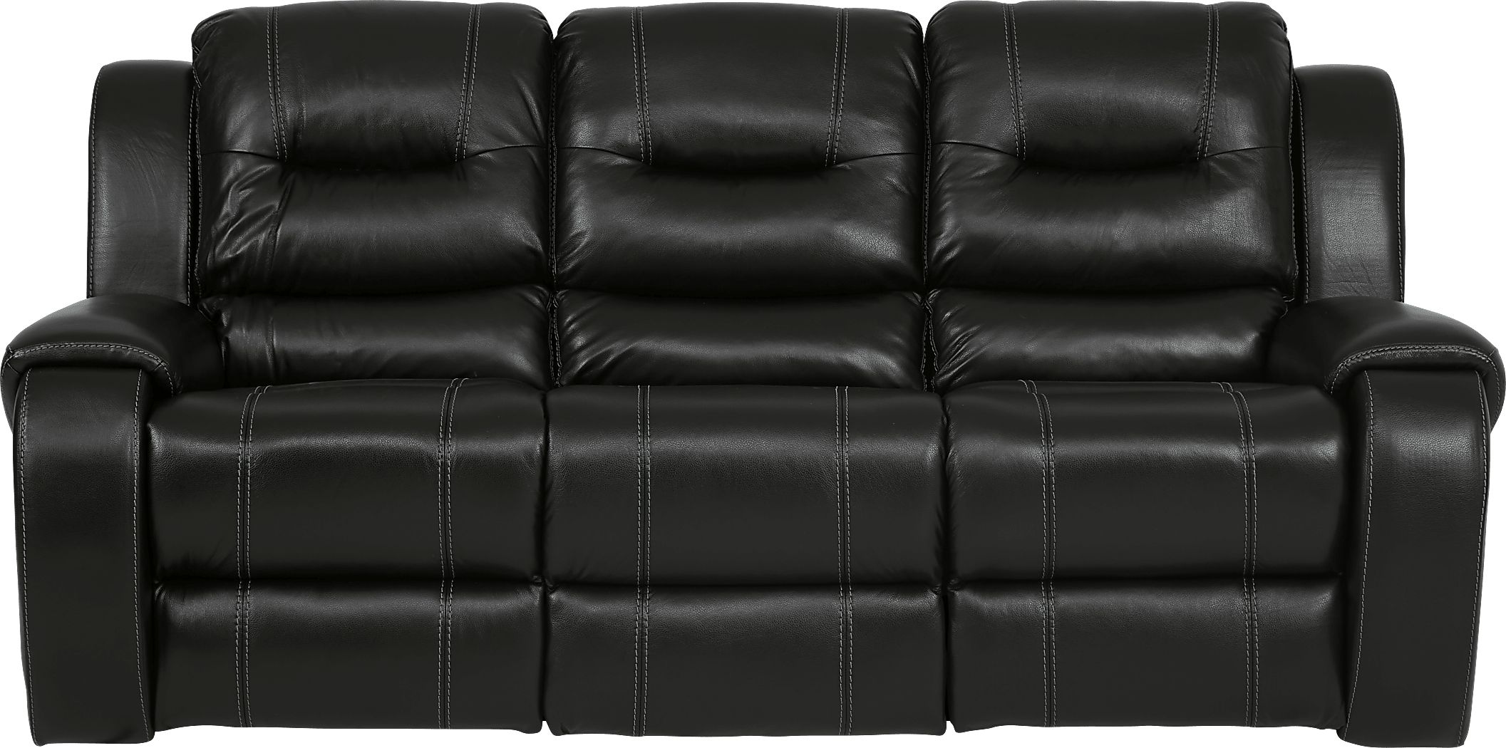 High Plains Black Leather Reclining Sofa - Rooms To Go