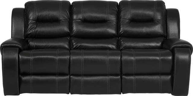 High Plains Black Leather Reclining Sofa - Thumbnail - Image 1