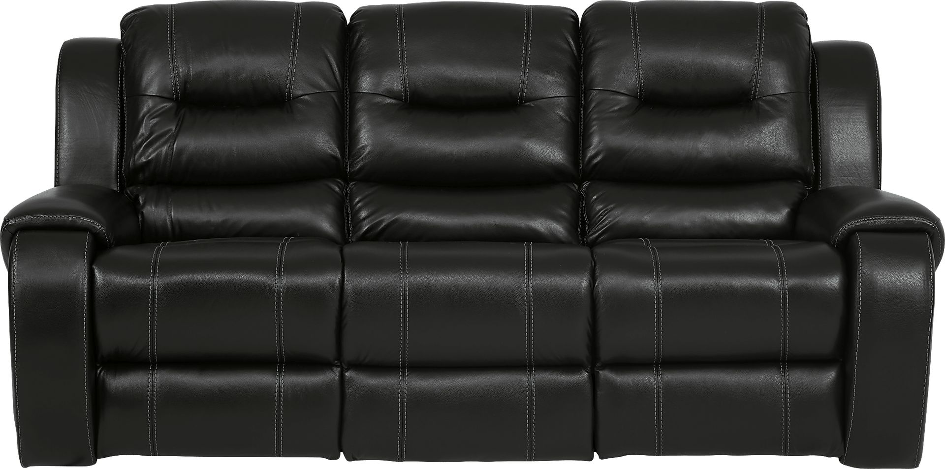 High Plains Black Leather Reclining Sofa - Image 1