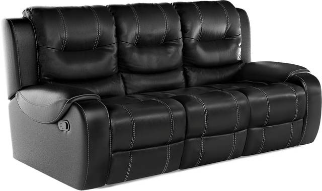 High Plains Black Leather Reclining Sofa - Thumbnail - Image 3