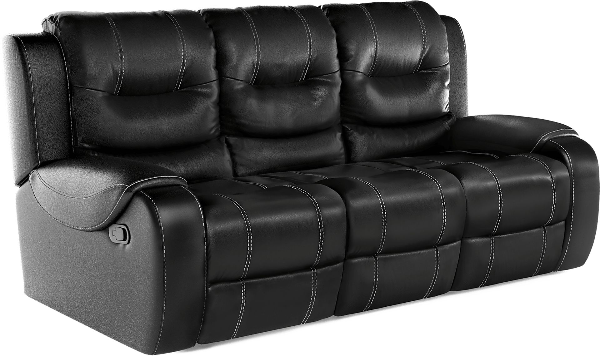 High Plains Black Leather Reclining Sofa - Image 3