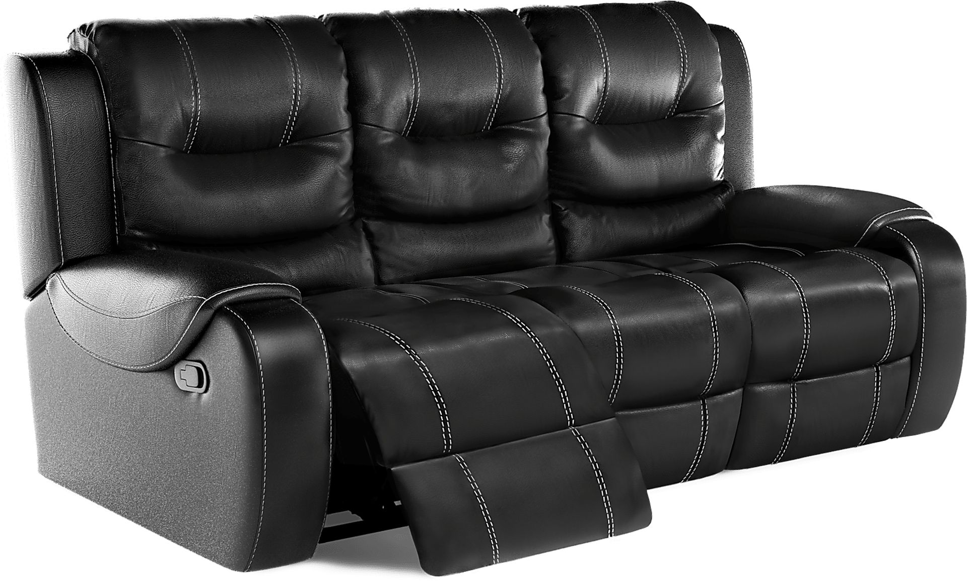 High Plains Black Leather Reclining Sofa - Image 4