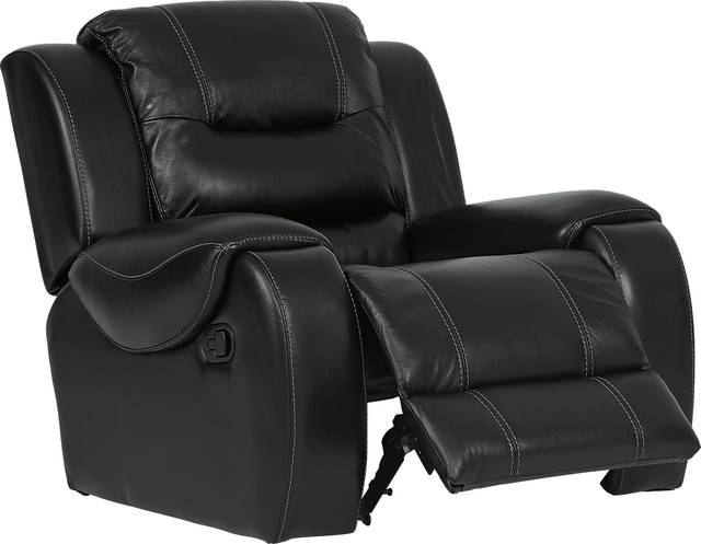 High Plains Black Leather 3 Pc Living Room with Reclining Sofa - Thumbnail - Image 9