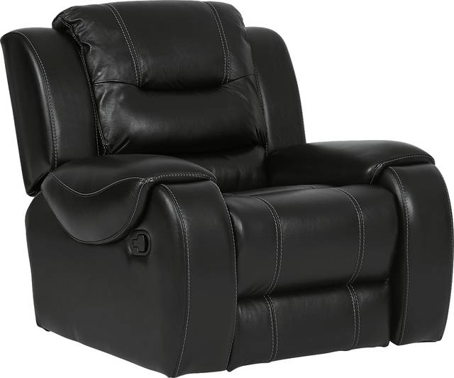 High Plains Black Leather 3 Pc Living Room with Reclining Sofa - Thumbnail - Image 8