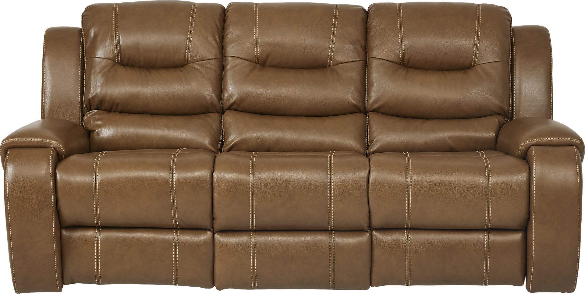 High Plains Saddle Leather Reclining Sofa - Image 1
