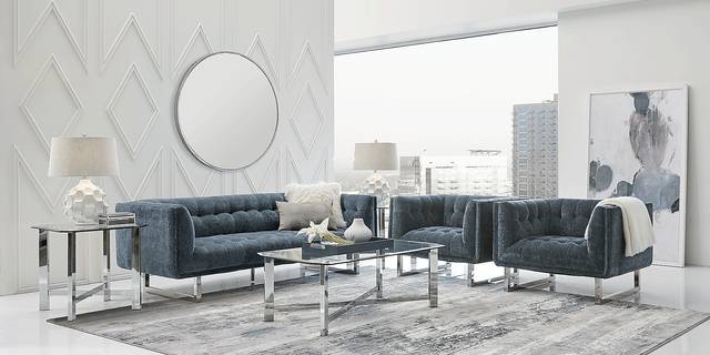 High Rise Blue 5 Pc Living Room - Thumbnail - Image 2