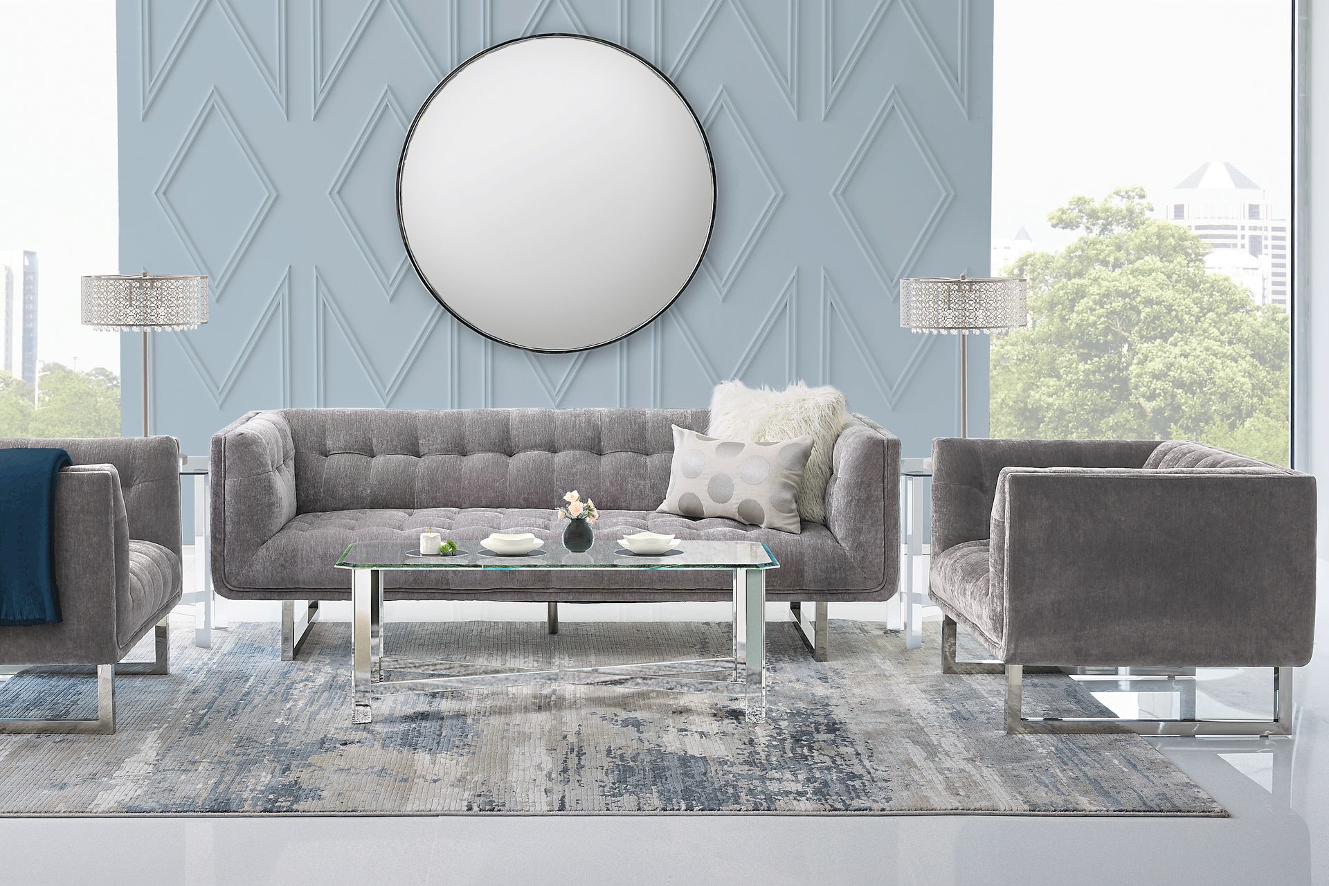 High Rise Gray 2 Pc Living Room - Image 1