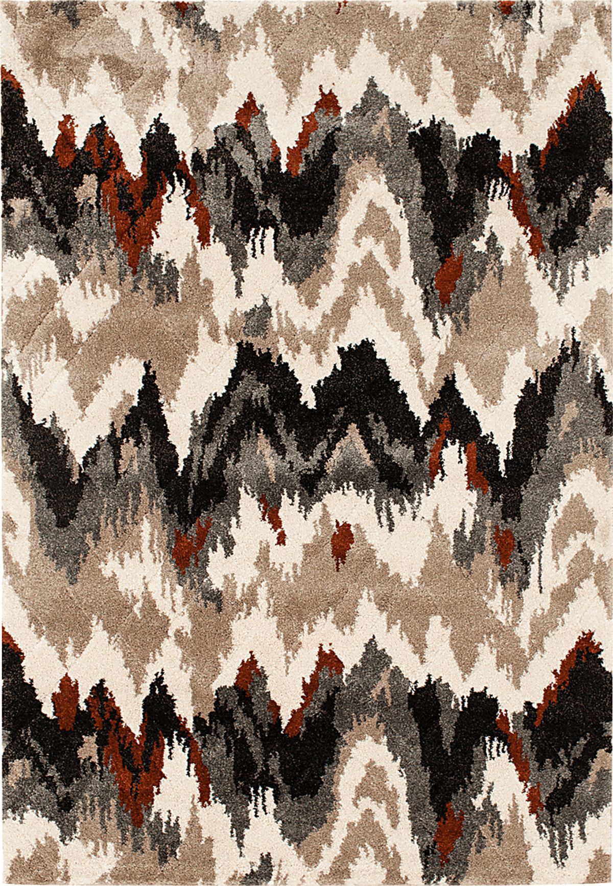 High Waves Rust Red Rug | Rooms to Go
