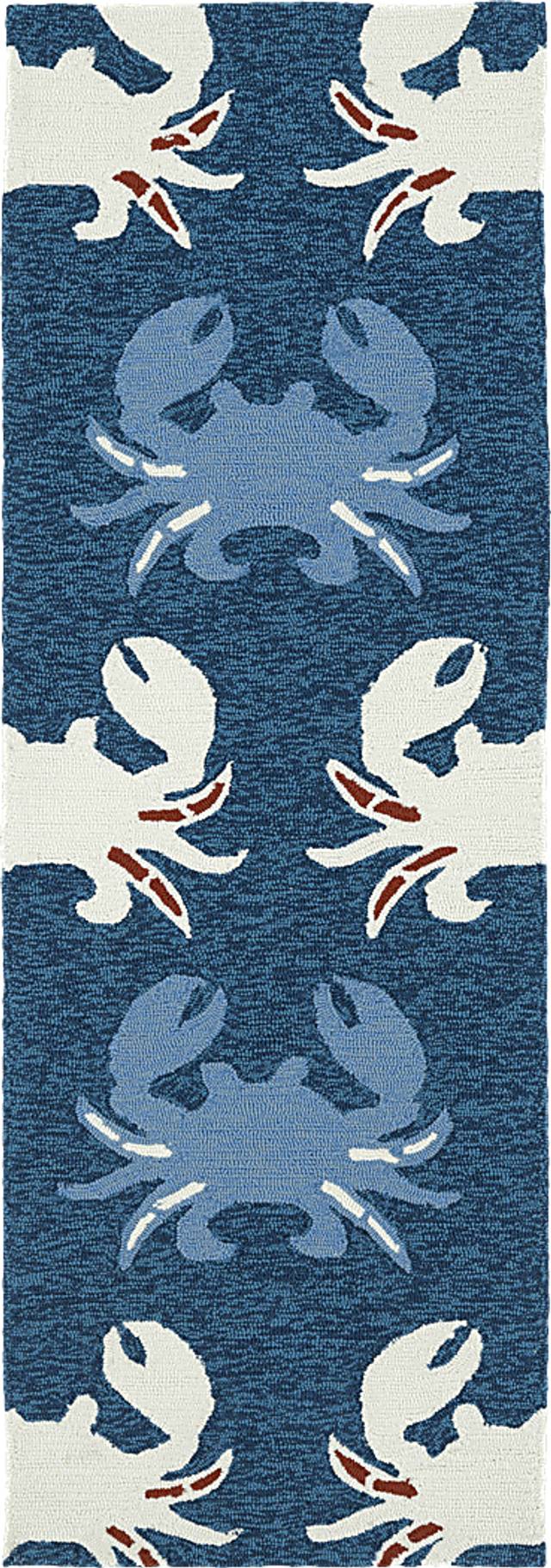 Highland Beach Blue 2' x 6' Indoor/Outdoor Rug - Thumbnail - Image 1