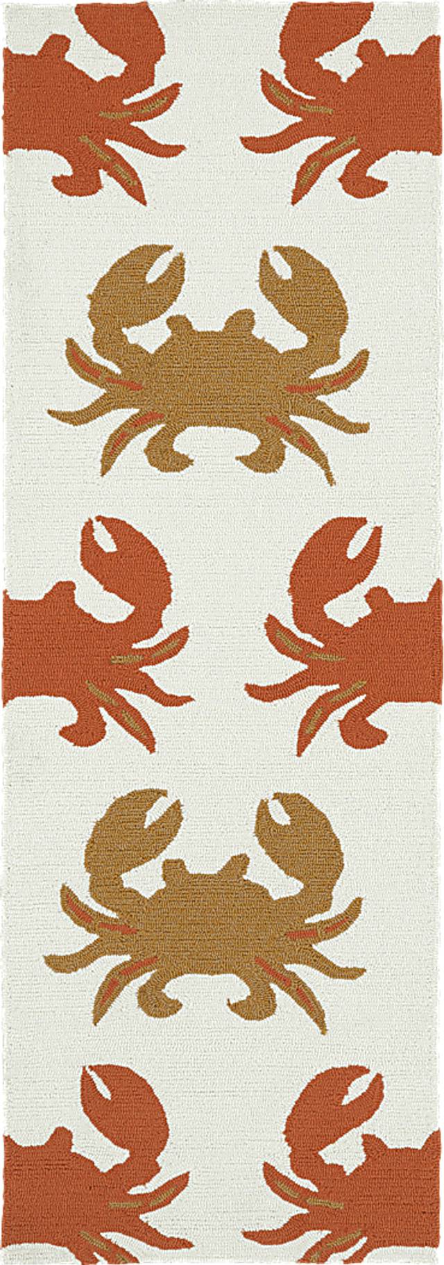 Highland Beach Orange 2' x 6' Indoor/Outdoor Rug - Thumbnail - Image 1