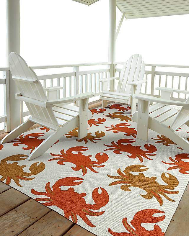 Highland Beach Orange 5' x 7'6 Indoor/Outdoor Rug - Thumbnail - Image 2