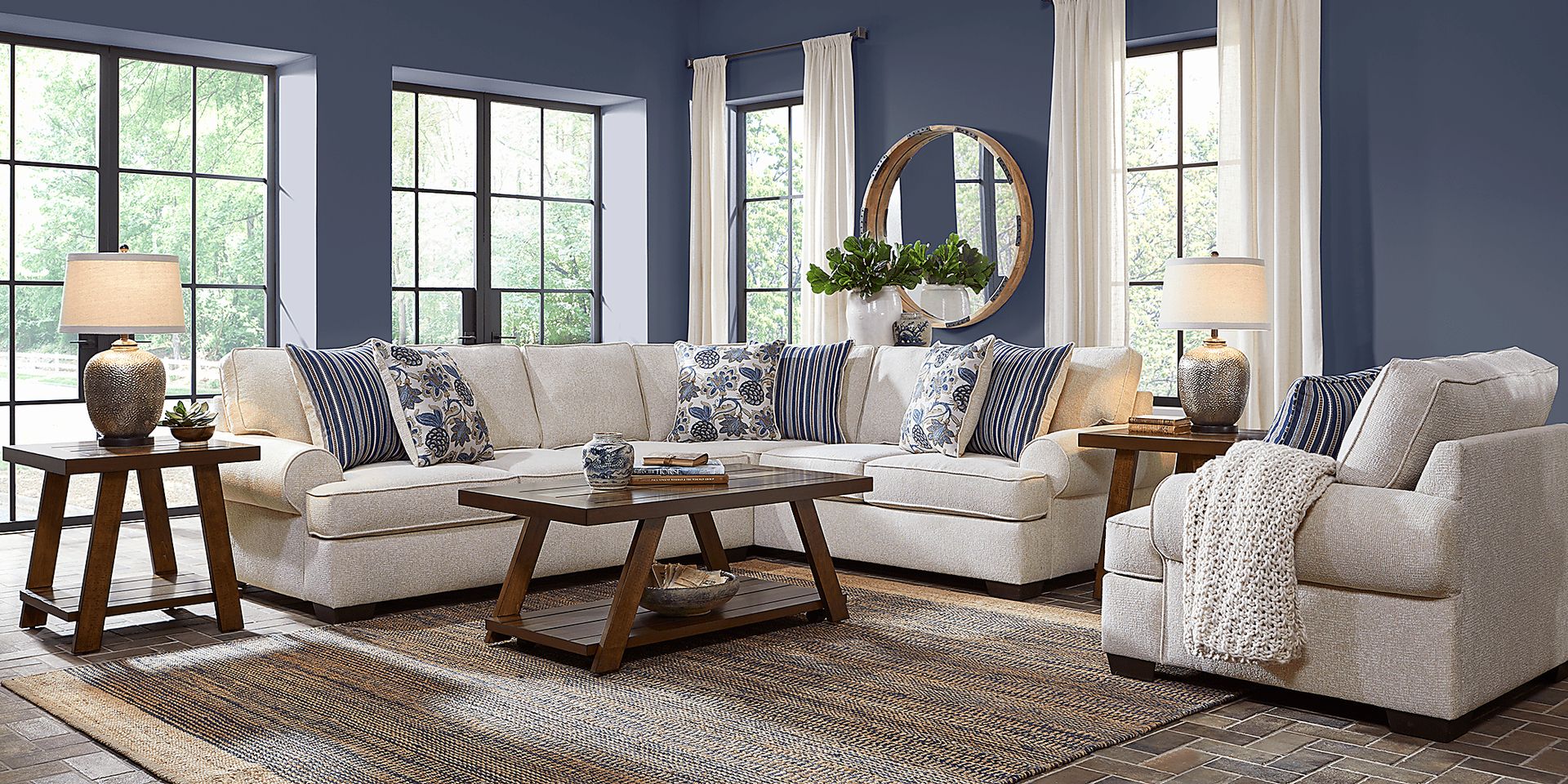 Highland Lakes Beige 5 Pc Sectional Living Room - Image 1
