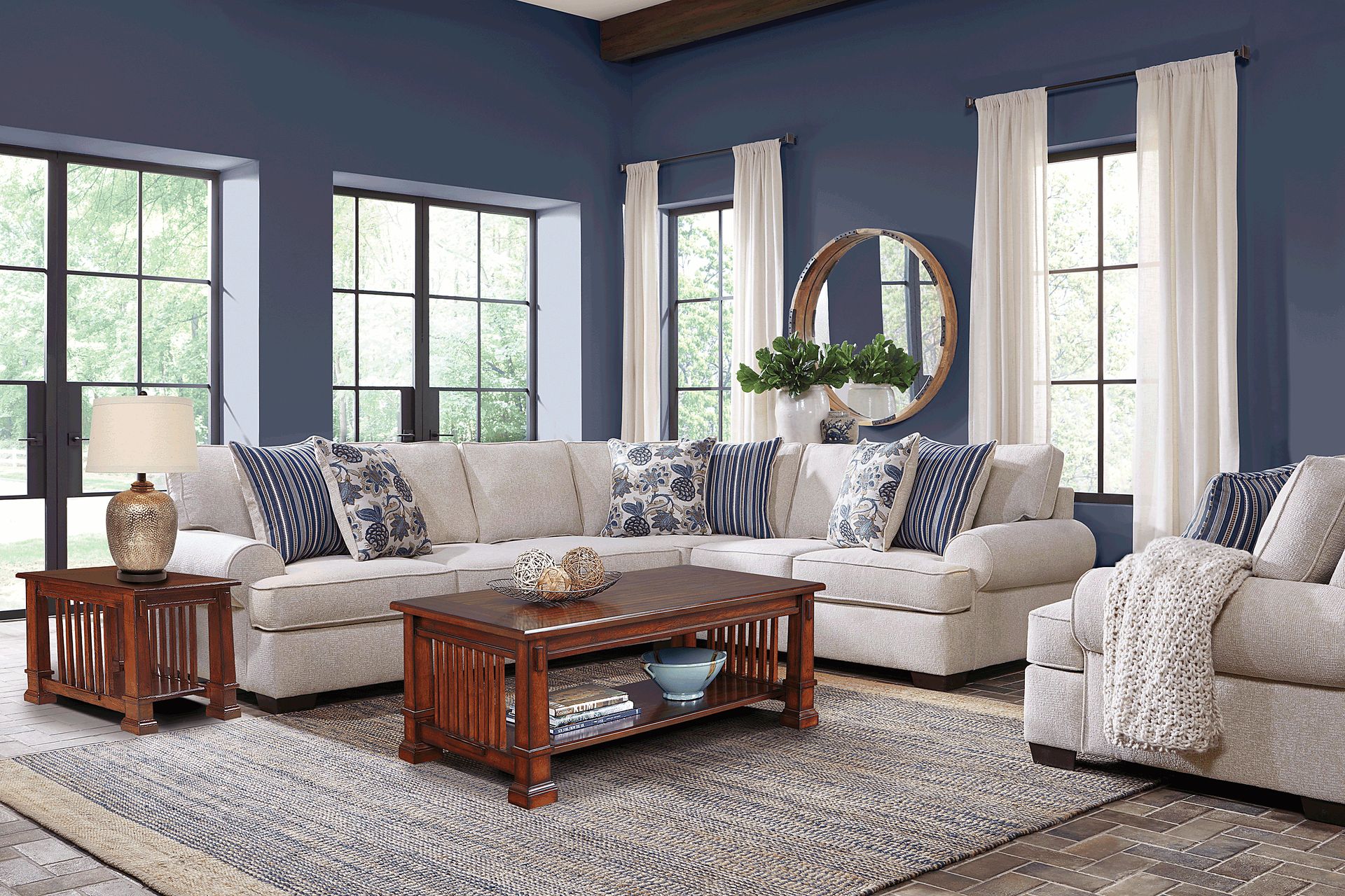 Highland Lakes Beige 5 Pc Sectional Living Room - Image 1
