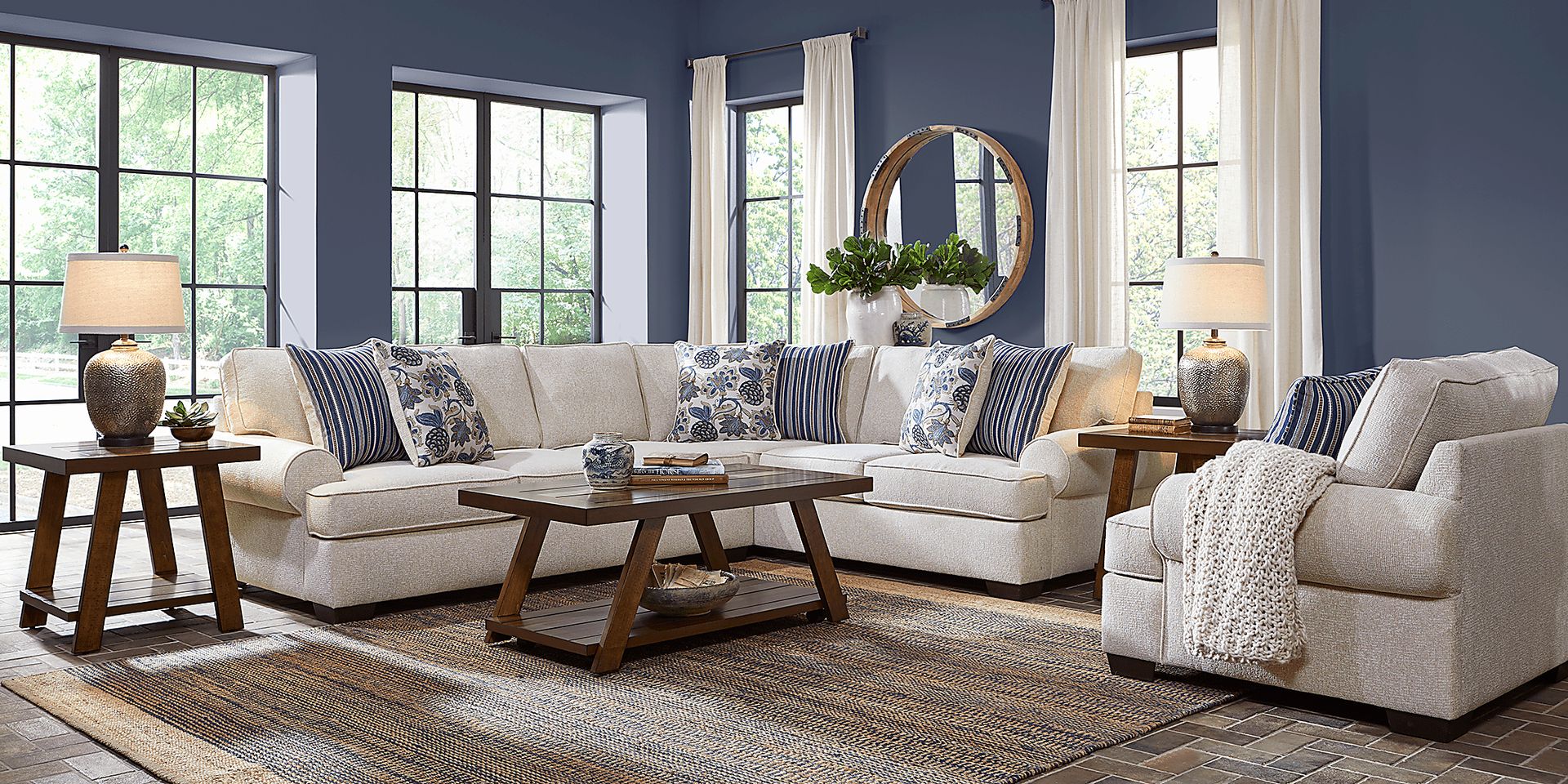 Highland Lakes Beige 6 Pc Sectional Living Room - Image 1